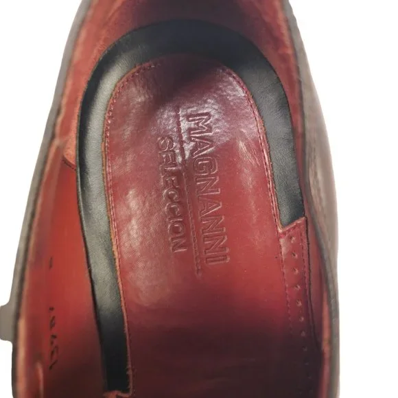 Magnanni Seleccion Patina Brown Leather Dress Shoes Men's size 8M Derby Oxfords - Picture 4 of 13